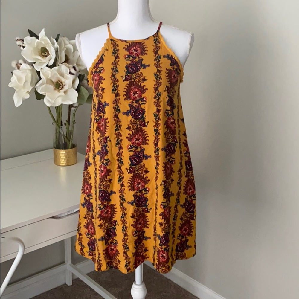 Mustard floral tank Dress